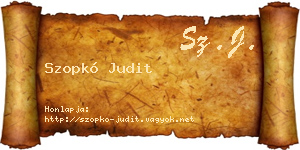 Szopkó Judit névjegykártya